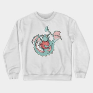 Dice goblin (but dragon, adorable teal) Crewneck Sweatshirt